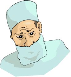 grim-faced surgeon