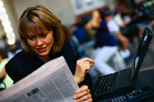 Newspaper reader